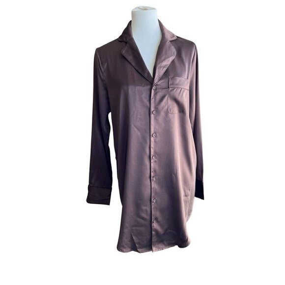 Skims Stretch Silk Button-up Night Dress COACO Size XXS - Picture 9 of 10